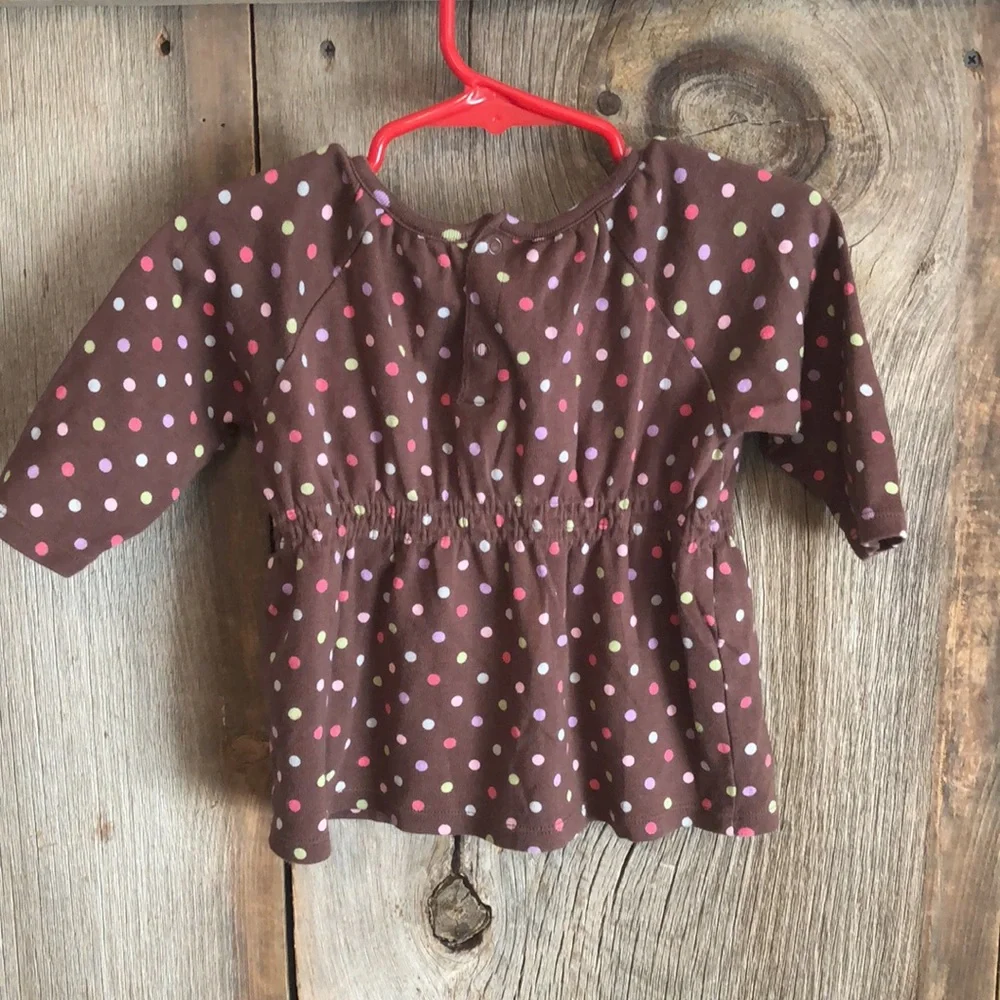 2007 babyGap Polka Dot Babydoll Top Brown Size 18-24 months Infant